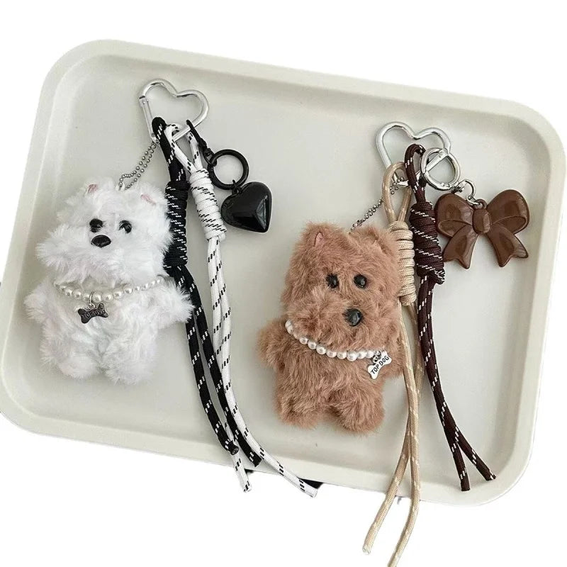 2025 New Plush Dog Keychain Cute Key Chain Plush Pendant,Soft Stuffed Plush Keychain Backpack Gift Purse Car Key Ring
