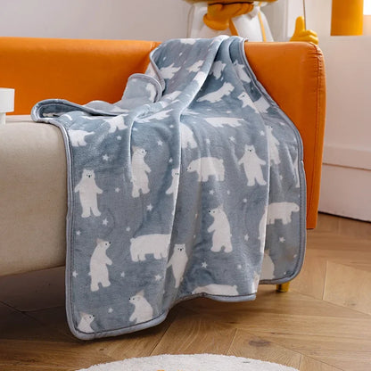 Pet Blanket Soft Flannel Dog Blanket Warm Comfortable Pet Bed Sheet Mat Cartoon Cute Cat Dog Sleeping Blanket Pet Supplies