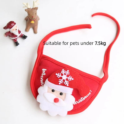 the MERRY CANINE - Funny Dog Christmas Hat, Pets Santa Bibs, New Year Party Cosplay Costume, Puppy Cap, Cute Cats Bandana, Clothes Accessories Gift