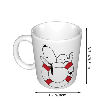 Manga Snoopy Woodstock Cartoon Dog Coffee Mug DIY Customized Ceramic Tea Milk Mug