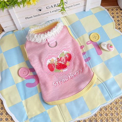 Pet Dog Cat Puppy Japanese Korean Soft Cute Spring Summer Vest Small Medium Dog Teddy Bichon Clothing Supplies