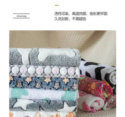Soft Fluffy Coral Fleece Pet Sleeping Blanket Dog Blanket Warm Breathable Cat Cover Blanket Comfortable Dog Sleeping Sheet Mat
