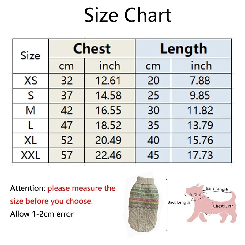 Christmas Dog Sweater Winter Wear, Beige Green Stripe Knitted Pet Clothes, Warm Cozy Festive Apparel for Small Medium Puppies