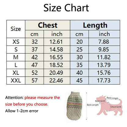 Christmas Dog Sweater Winter Wear, Beige Green Stripe Knitted Pet Clothes, Warm Cozy Festive Apparel for Small Medium Puppies