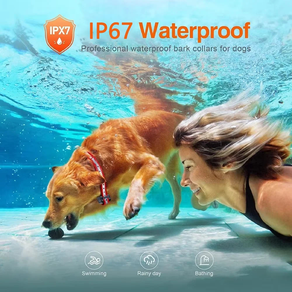 the BARK STOPPER - 2-IN-1 Remote Electronic Dog Collar, Dog Training Collar for Large/Medium/Small Dog, Shock Collar with 3 Training Modes, IPX7