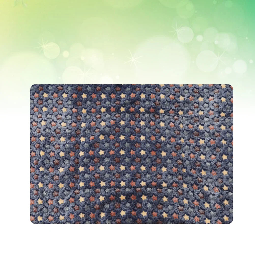 Pets Blanket Dog Warm Thicken Double-Side Flannel Pad Star Pattern Blue Xl Winter Cushion Pets Blanket Pet Winter Cushion