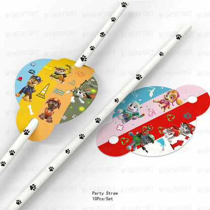 Paw Patrol Dark green dog disposable Birthday Party Decorations Tableware Balloons Birthday Decor Party Supplies Gifts for Boys