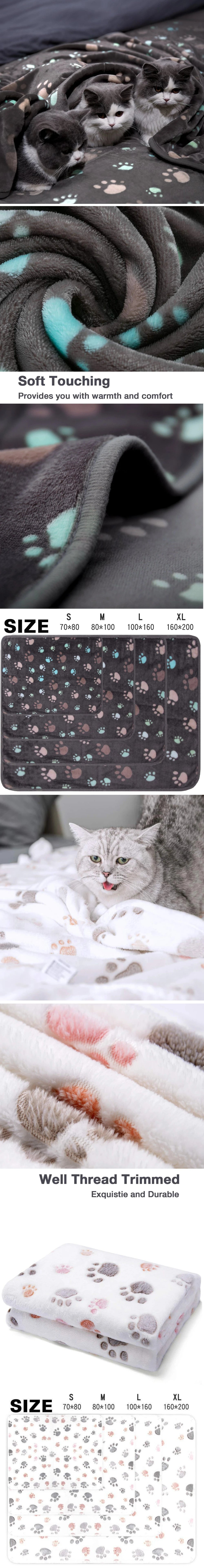 Pet Sleeping Mat Warm Soft Dogs Cats Blanket Flannel Plush Thicken Sleep Mat Cat Cover Blanket Pet Supplies For Small Large Dogs