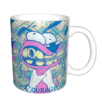 Personalized C-Courage The Cowardly Dog Coffee Mug DIY Ceramic Milk Tea Mug Cup