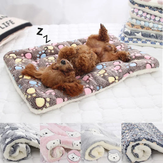 Soft Flannel Thickened Pet Blanket Dog Bed Mat for Puppy Cat Sofa Cushion Dog Beds Pets Keep Warm Sleeping Cover Dog Accessories