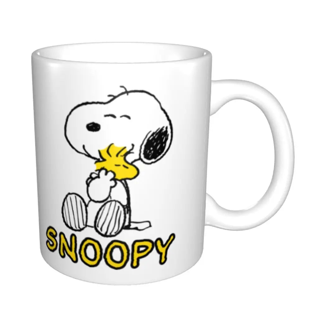 Manga Snoopy Woodstock Cartoon Dog Coffee Mug DIY Customized Ceramic Tea Milk Mug
