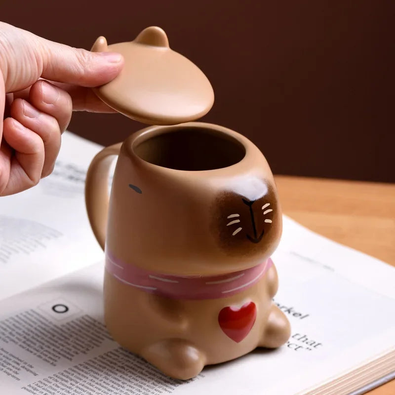 2025 New Ceramic Water Dolphin Cup Capybara Mug Home Breakfast Milk Coffee Mug Cartoon Creative Modeling Cups