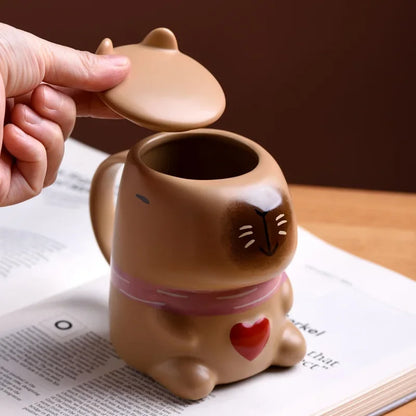 2025 New Ceramic Water Dolphin Cup Capybara Mug Home Breakfast Milk Coffee Mug Cartoon Creative Modeling Cups