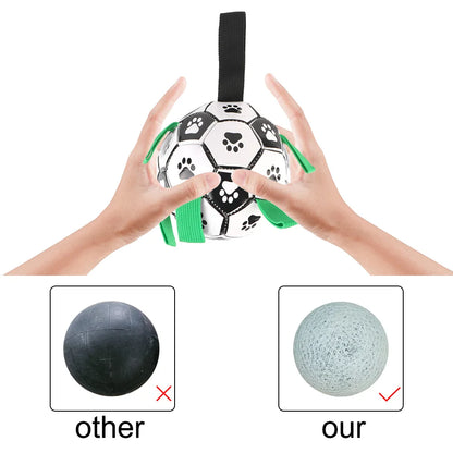 Pets Accessories Dog Bite Chew Balls Interactive Pet Football Toys 15cm Puppy Outdoor Training Soccer With Grab Tabs