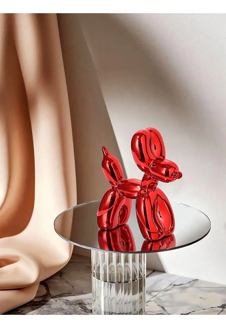 Resin Balloon Dog Sculpture Nordic Puppy Home Decor Living Room Desk Decor Office Figurines for Interior Decoration Home Statue