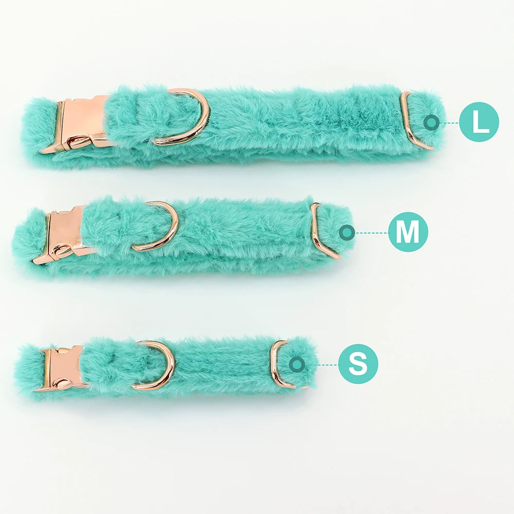 the COZY CREST PERSONALIZED COLLAR - Custom Dog Collar, Soft Velvet Dog Collars, Winter Personalized Pet ID Tag Plush Necklace for Small to Large Dogs, Pug, Free Engraving