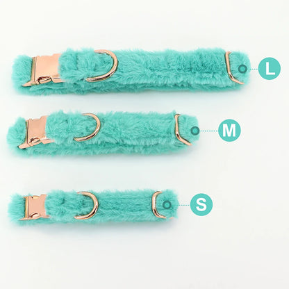 the COZY CREST PERSONALIZED COLLAR - Custom Dog Collar, Soft Velvet Dog Collars, Winter Personalized Pet ID Tag Plush Necklace for Small to Large Dogs, Pug, Free Engraving