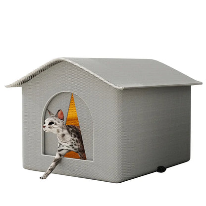 the STRAY HOUSE - Stray Cat/Doghouse, Waterproof Outdoor Winter Warm Pet Cave, Sleeping Beds Home, Foldable Washable for Small Dog/Puppy Supplies
