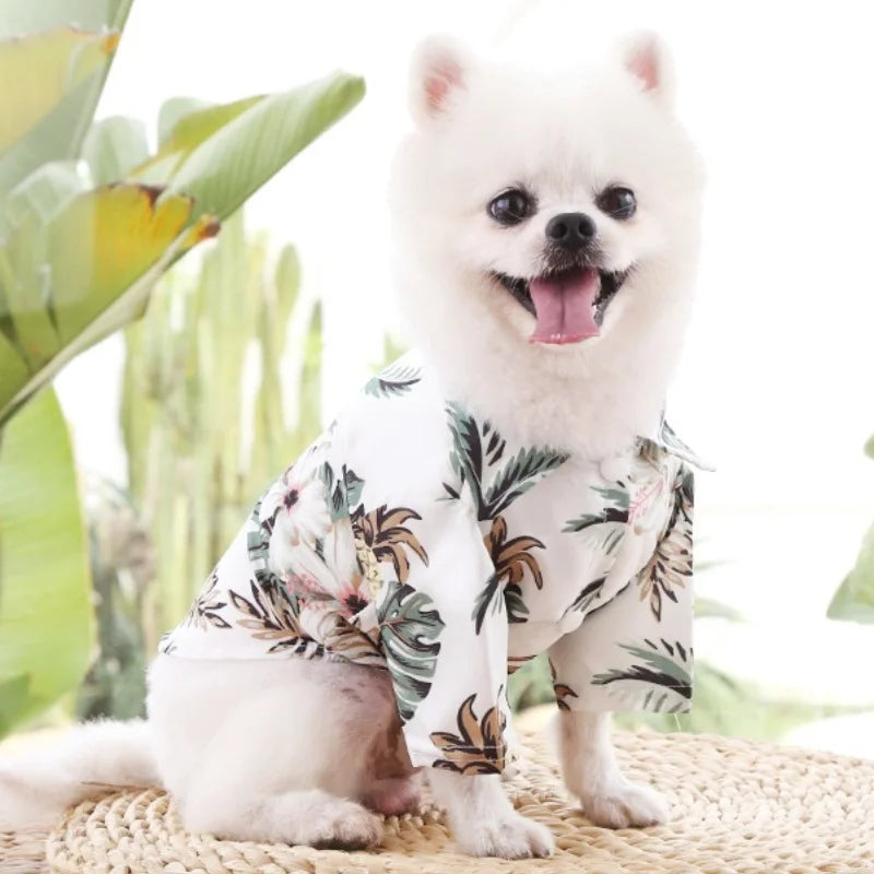 Summer Pet Dog Clothes Cool Beach Hawaiian Style Dog Cat Shirt Breathable Dog T-Shirts Chihuahua Dog Costumes Pet Puppy Clothing