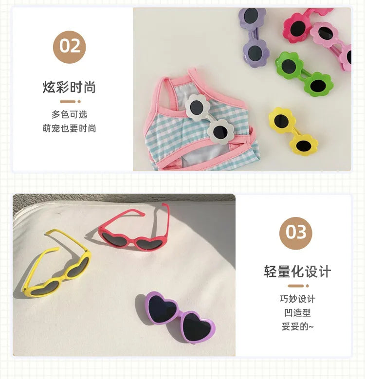 для собак Dog Glasses Pet Heart Glasses Cat Accessories Puppy Photos Tools Decorations for Dog Summer Party Eyewear Glasses