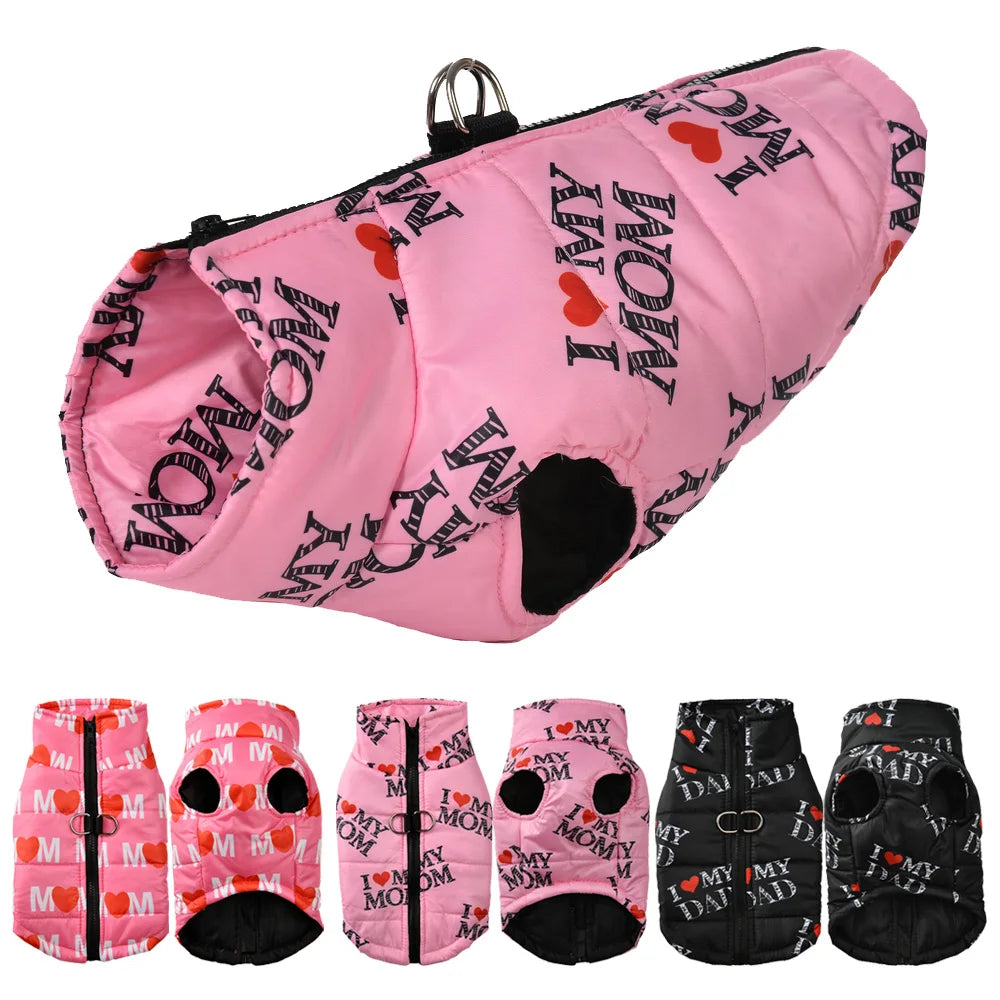 Fashion Pet Dog Clothes For Small Medium Dogs Cats Winter Windproof Puppy Print Jacket Coat Dress Up French Chihuahua Clothing