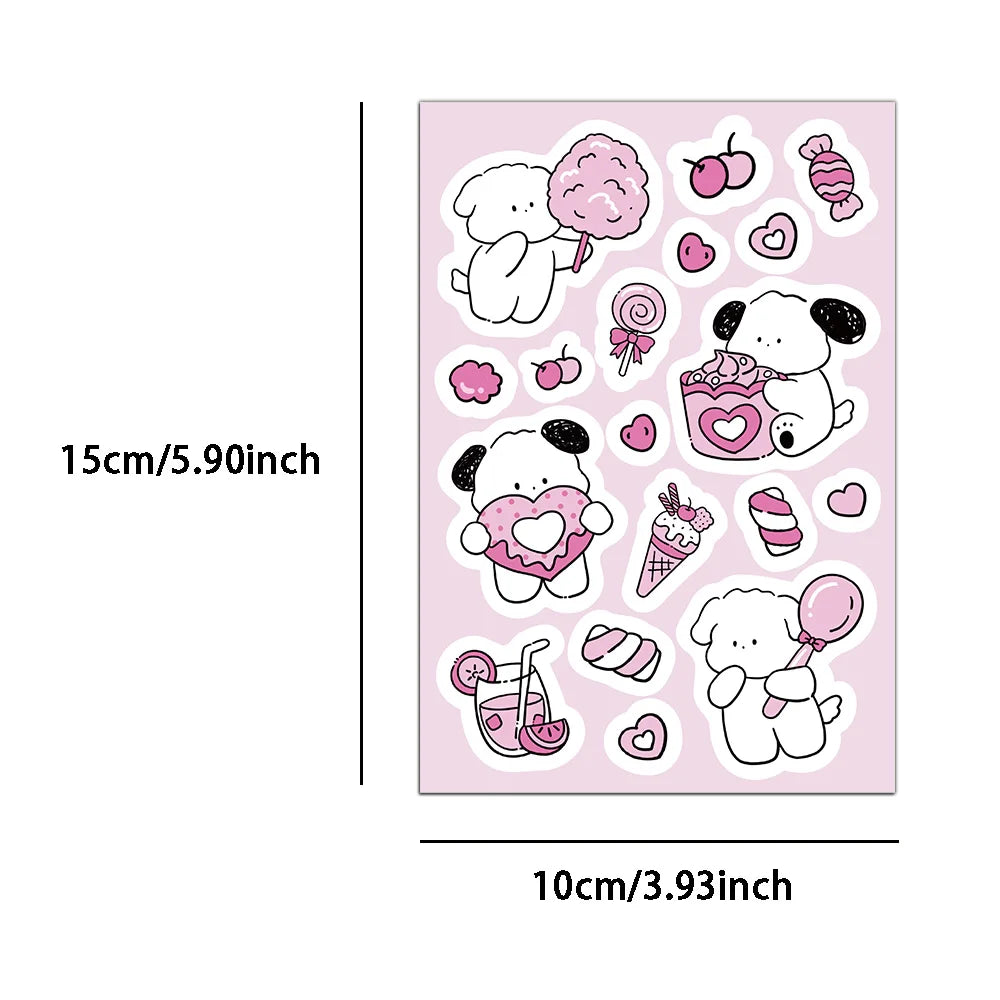 8PCS Happy Little White Dog Guka Stickers DIY Phone Cases Handbooks Decorative Cartoon Waterproof Stickers