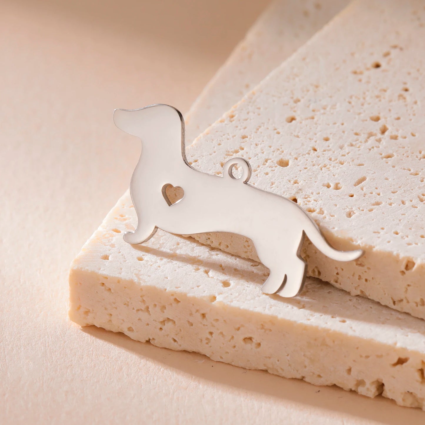 5 pieces/batch Cute Sausage Dog Wolf Pendant Stainless Steel DIY Earrings Bracelet Jewelry Fashion Jewelry Making