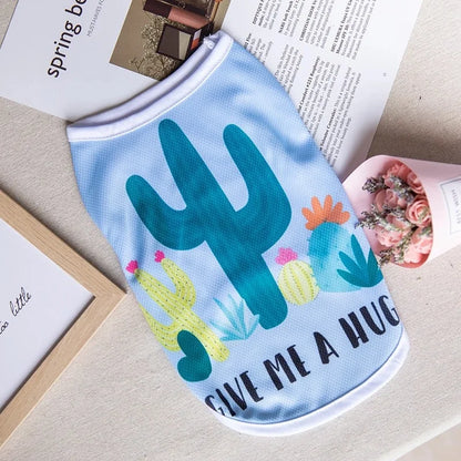 Quick-drying Yorkie Dog Vest Dog Tank Top Summer/Spring Cartoon Hoodie Chihuahua Dog Clothes French Bulldog Puppy Dogs/Cat Shirt