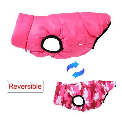 Reversible Winter Warm Dog Clothes Windproof Pet Vest Jacket For Small Medium Dogs Cats Chihuahua French Bulldog Yorkshire Coat