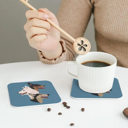 Family Of Dogs Coasters Kitchen Placemats Non-slip Insulation Cup Coffee Mats For Decor Home Tableware Pads Set of 4