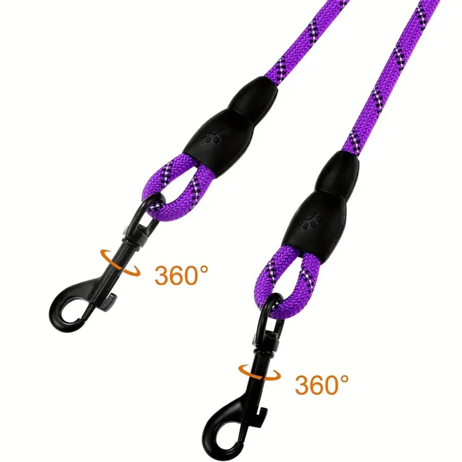 the TANGLELESS TWIN LEASH - Dual Dog Leash - 360 Swivel No Tangle Walking Leash for Small Dogs - Double the Fun and Safety on Walks