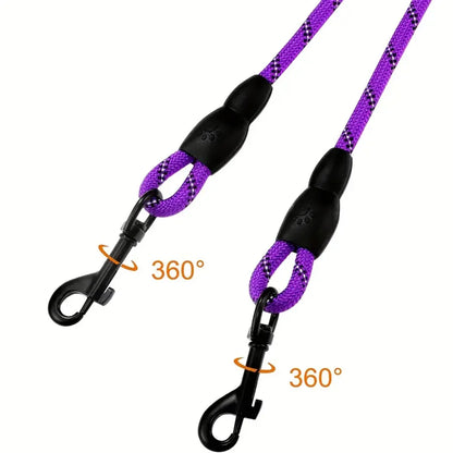 the TANGLELESS TWIN LEASH - Dual Dog Leash - 360 Swivel No Tangle Walking Leash for Small Dogs - Double the Fun and Safety on Walks