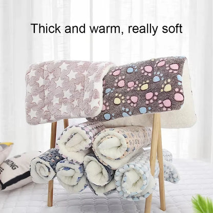 Pet Sleeping Mat Dog Bed Cat Bed Soft Hair Thickened Blanket Pad Fleece Home Washable Warm Bear Pattern Blanket Pet Supplies