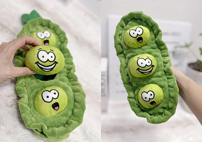 Plush Dog Sniffing Toys Interactive Pet Pea Toys for Small Medium Dogs Puzzle Bite-Resistant Puppy Squeaky Toy Dog Accessories