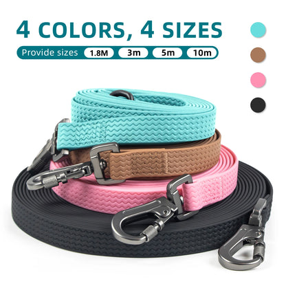 the EVERTRAIL PVC LEASH - 1.8M 3M 5M 10M PVC Dog Leash, Large Dog, Medium Non-Slip Waterproof and Easy to Clean Running Dog Training Leash, Long Strong