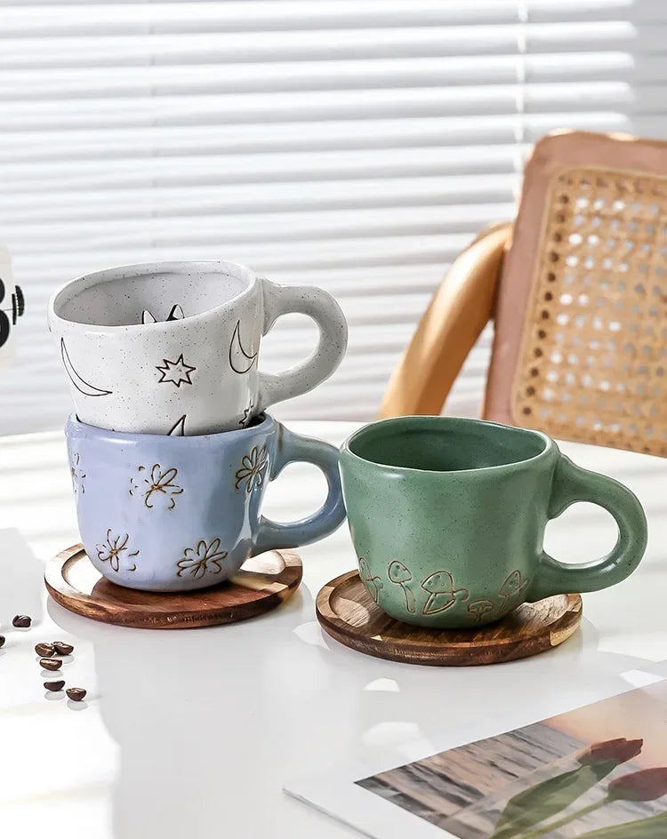 360ml Cups Ceramic Funny Cartoon Animal Tea Milk Cups Cute Handmade 3D Snail Daisy Dog Cat Coffee Mugs Creative Unique Gifts