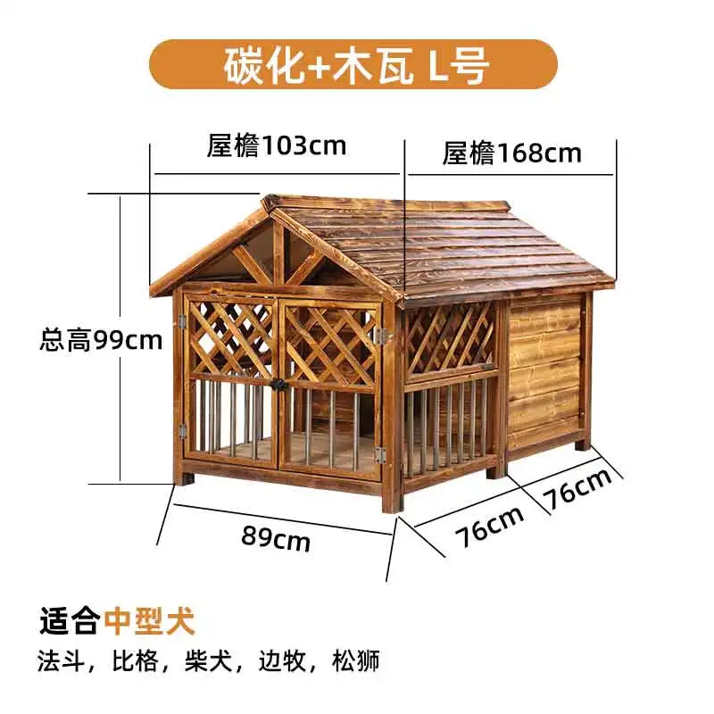 Outdoor rain-proof kennel, large dog house, windproof and warm, universal in all seasons, rain-proof, anti-corrosion and sun-pro