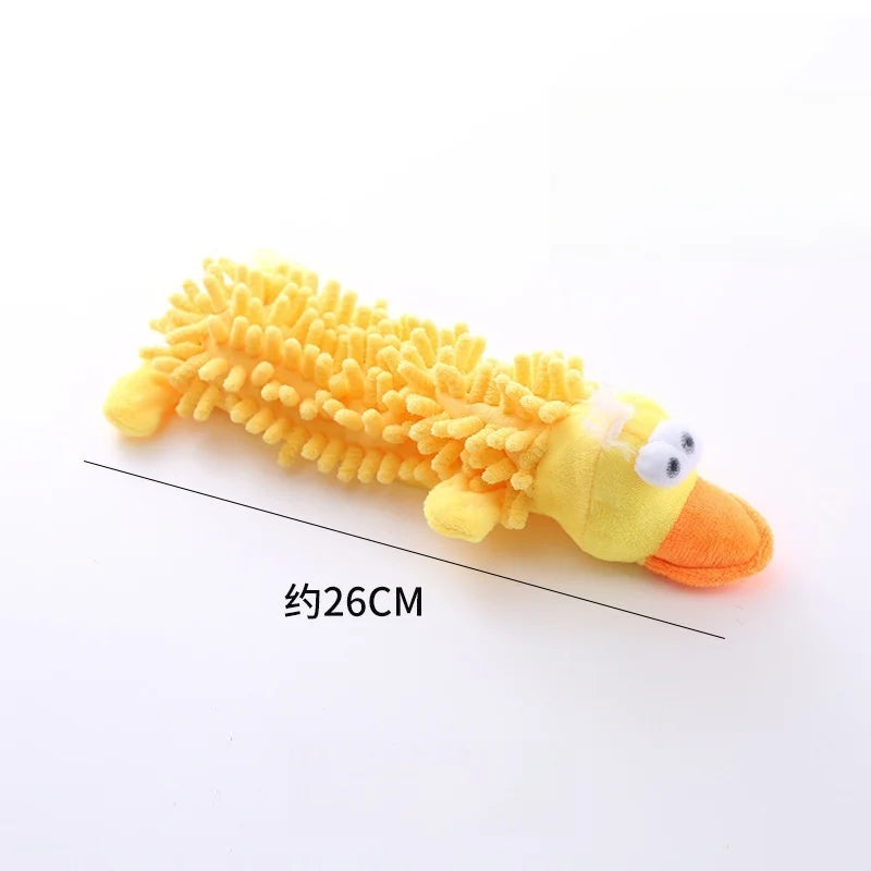 Chew Resistant Plush Pet Toys Stress Relieving Mop Plush Frogs Hippopotamus Teeth Grinding Dog Toys