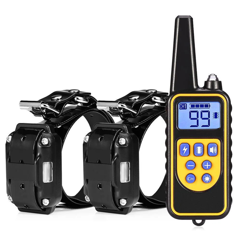 the POWERPULSE E-TRAINER - [New Edition] Dog Shock Collar with Remote - Dog Training Collar for Large/Medium/Small Dogs, Waterproof Rechargeable E-Collar