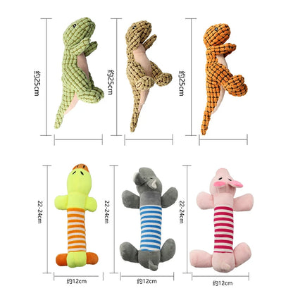 CDDMPET Animals Shape Plush Dog Toy Bite Resistant Squeaky Toys for Small Dogs Interactive Chew Molar Toy Sound Pet Accessories