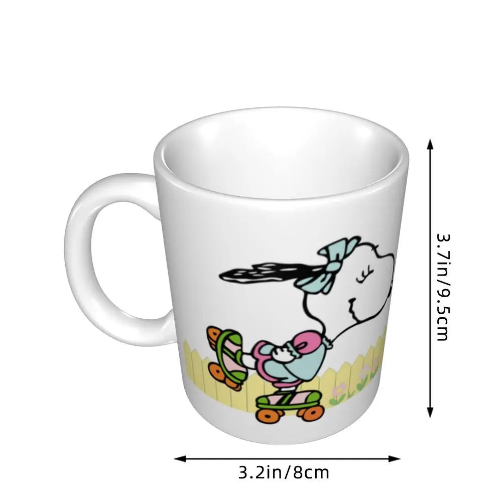 Manga Snoopy Woodstock Cartoon Dog Coffee Mug DIY Customized Ceramic Tea Milk Mug