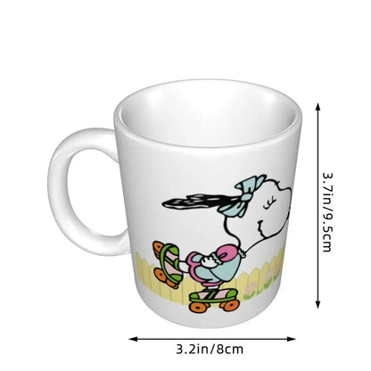 Manga Snoopy Woodstock Cartoon Dog Coffee Mug DIY Customized Ceramic Tea Milk Mug