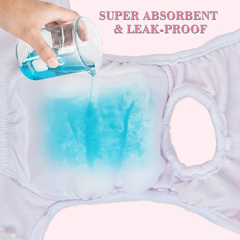 3pcs Set Washable Female Dog Physiological Pants Cute Cartoon Print Dog Diaper Underwear Dog Sanitary Panties Random Colors