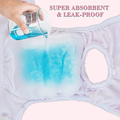 3pcs Set Washable Female Dog Physiological Pants Cute Cartoon Print Dog Diaper Underwear Dog Sanitary Panties Random Colors