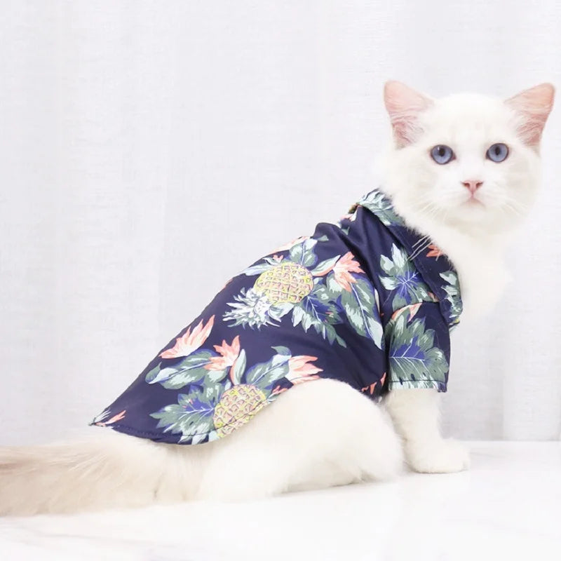 Summer Pet Dog Clothes Cool Beach Hawaiian Style Dog Cat Shirt Breathable Dog T-Shirts Chihuahua Dog Costumes Pet Puppy Clothing
