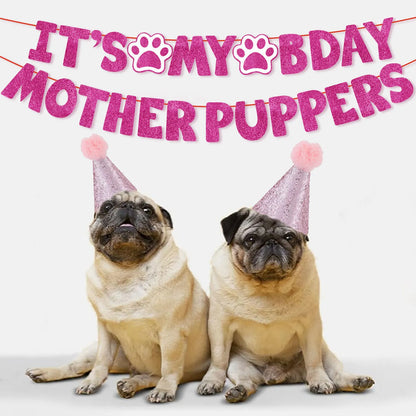 Dog Birthday Party Kit - Bandana, Hat, Bow Tie & Bday Banner for Small Dogs, Puppy Decor with It’s My Bday Signs Boy/Girl