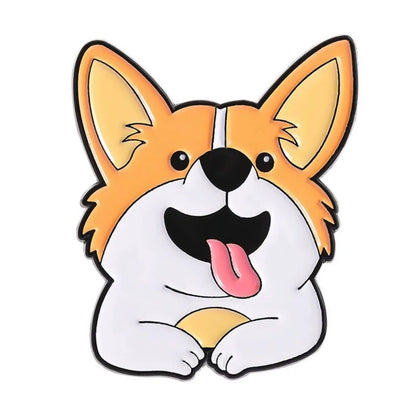 Cartoon Pet Enamel Pin Cute Golden Retriever Border Collie Dog Animal Brooch Backpack Jacket Lapel Badge Jewelry Gift For Friend