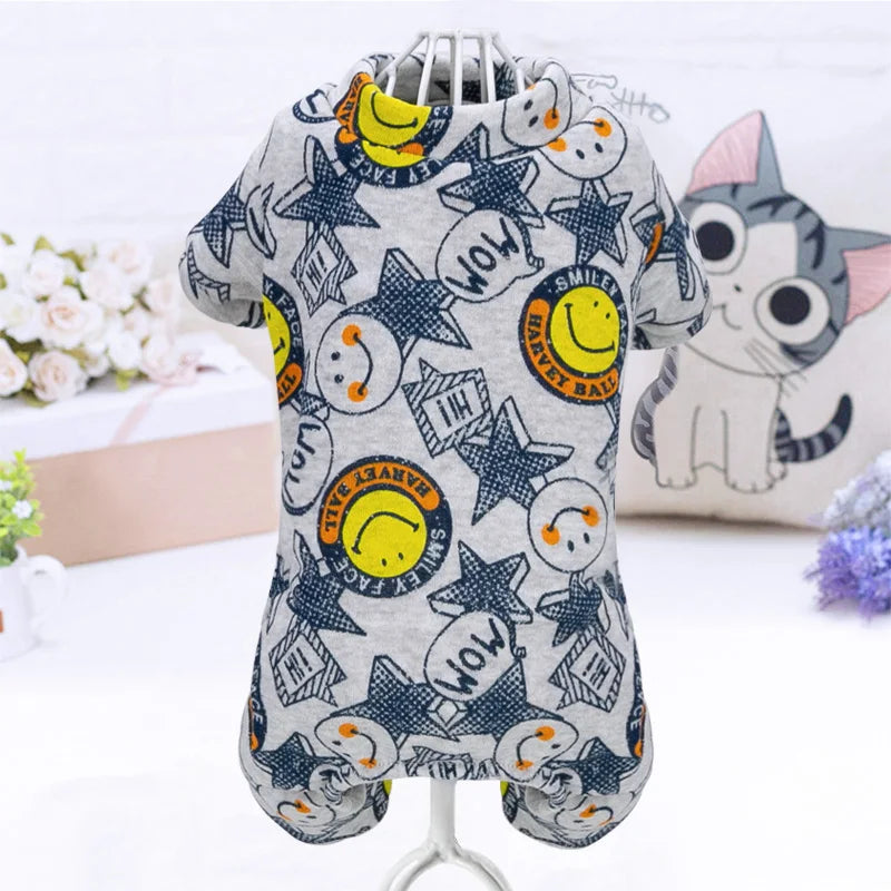 Pet clothing, dog four-legged hoodie, new autumn and winter Pomeranian Teddy with fleece Corgi Bichon Frise puppy clothing