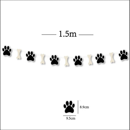 Dog Birthday Party Supplies Tableware Set Dog Plates Napkins Tablecloth Banner Balloon Kids Decor Puppy Theme Party Supplies