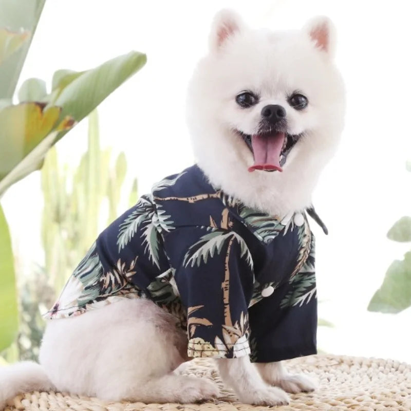 Summer Pet Dog Clothes Cool Beach Hawaiian Style Dog Cat Shirt Breathable Dog T-Shirts Chihuahua Dog Costumes Pet Puppy Clothing